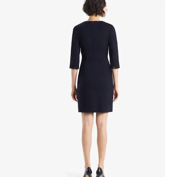 M.M.LaFleur Navy Dress Textured Ponte, Never Worn NWT - Picture 2 of 5